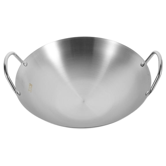 Uonlytech Steel Cooking Pan Frying Pan Silver Stainless Steel 1Set