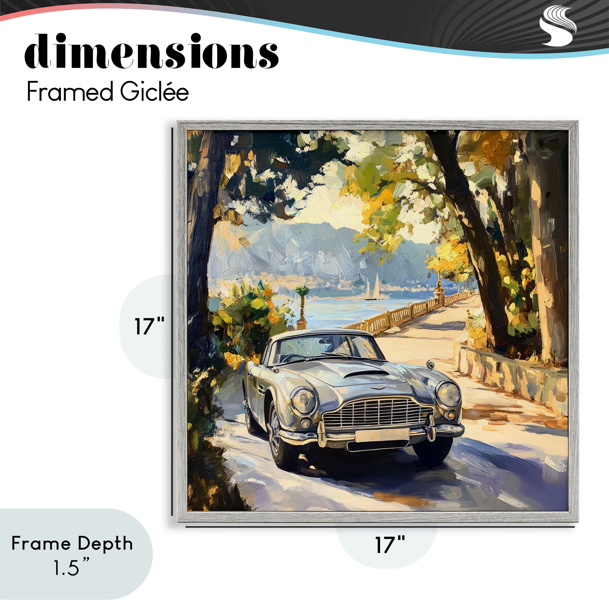 Stupell Industries Classic View of Seaside Drive Gray Framed Giclee Art, design by Creative Studio