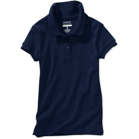 George School Uniform Girls Plus Size Short Sleeve Polo Shirt With Scotchgard Stain Resistant Treatment
