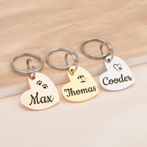 Personalized Stainless Steel Heart Pet ID Tags - Engraved Name Dog Cat Pet for Collars - Cute Girl Dog Tag Pet Tag with Funny Icon [Gold, S, Only Front Engraving]