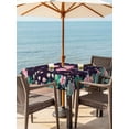 thumbnail image 3 of Outdoor Tablecloths with Umbrella Hole & Zipper, Pink Flamingo 54x54 Inch Square Tablecloths, Green Summer Tropical Botanical Black Waterproof Table Cloth, Patio/Pool/Picnic Table Covers, 3 of 8