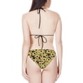 thumbnail image 3 of Suhoaziia Women Bikinis Two Piece Set Breathable Novelty Ladies Swimsuits Size L,Retro Sunflowers V-Neck Bathing Suits with Twist Front Straps for Beach Pool Travel, 3 of 6