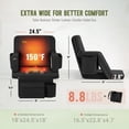 thumbnail image 2 of Overmont Extra Wide Heated Stadium Seat - 3 Heat Levels Cushion & Back Separately Control 6-Position Recliner with Hooks Cup Pockets - Bleacher Chair for Sport Camping Concerts - Battery NOT Included, 2 of 9