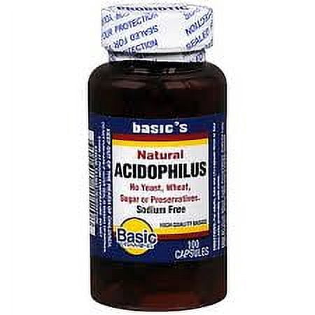Basic Vitamins Natural Acidophilus Capsules, 100 Count - Walmart.com