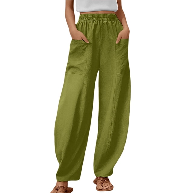 Pantalon Large Décontracté pour Femmes avec Poches - Léger, Respirant, Polyester, Adapté à Plusieurs Saisons