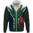 thumbnail image 3 of Sudadera con capucha con estampado 3D de la bandera de Sudáfrica para hombre, chaqueta informal de manga larga con cremallera, sudadera deportiva para hombres y mujeres, jerséis con capucha, 3 of 5