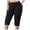 Black, variant on Women Capri Pants Plus Size Stretch Knee Length Leggings Elastic Waist Casual Summer Ladies Pull On Capris (Black, XXL)