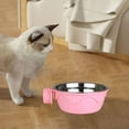 thumbnail image 6 of Fzaqwen Hanging Crate Dog Bowl Cage Coop Cups Cat Bowl Easy Removal Stainless Steel Pet pink, 6 of 9