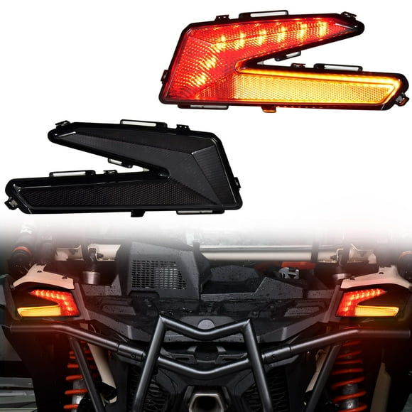 SAUTVS Feu Arrière à LED avec Clignotant Jaune pour Can-Am Maverick X3 XDS XRS Max Turbo R 2017-2024 Accessoires (2 Pcs 710004744)