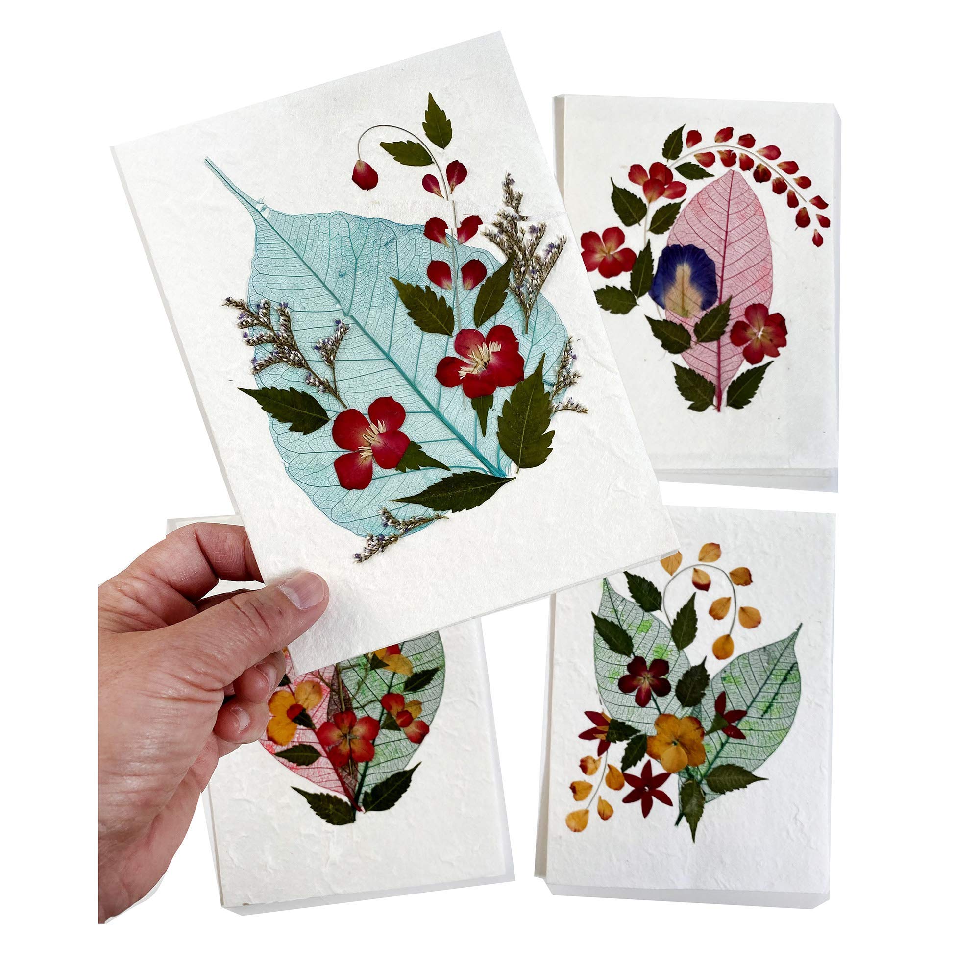 Sunne Tropical 4 Cards Random Pack Handmade Mulberry Paper Greeting Card 5x7 Inch Real Pressed Flowers Wedding Invitation Blank Notecards Walmart Com Walmart Com