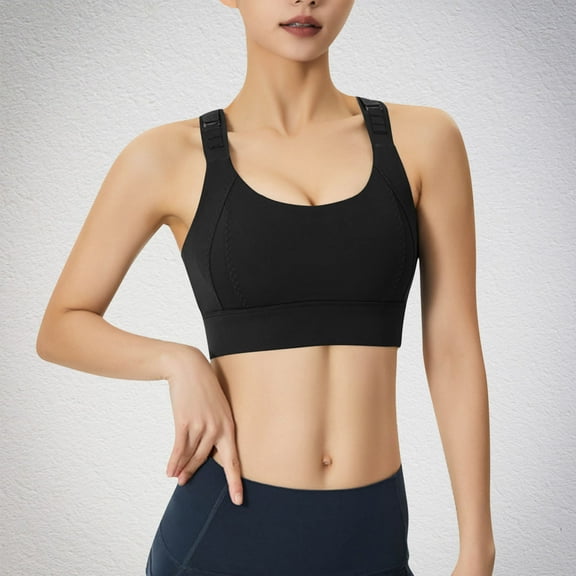 LLYWEY Comfortable Bras for Women Comfy Sports Bras Women Ladies Push-Up Bra Style-781 Women Pullover Bra Feature Adult Female Training Sports Bras Black 36B