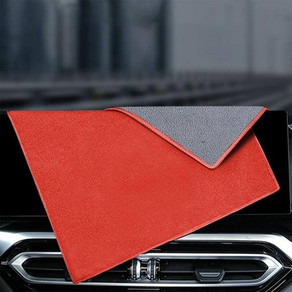 Toalla de Coche de Imitación de Cuero Rojo | Paño de Limpieza de Coche de Doble Cara | Absorbente Especial | Toalla para Limpiar Tacos de Billar | 30 X 20 Cm | Fibra de Poliéster | 1 Unidad