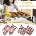thumbnail image 6 of Oven Mitts and Pot Holders 4 Piece, Red Ladybugs High Heat Slip Resistant Oven Mitt and Trivets Set Kitchen Oven Glove Pot Holders for Cooking Baking Grilling, 6 of 7