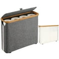 thumbnail image 1 of FT HITA Cesta de Almacenamiento de Papel Higiénico con Tapa y Asa para Baño, Soporte de Almacenamiento de Papel Higiénico Plegable con Capacidad para 9 a 12 Rollos, Soporte de Papel Higiénico Independiente Transparente en los Lados, 1 of 7
