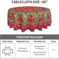 thumbnail image 4 of Mandala Red and Green Waterproof Picnic Patio Party Round Table Cloth Cover Decorations Fabric 60 Inch Circular Tablecloth for 20-47 Inch Home Dining Room Kitchen Decor, 4 of 6