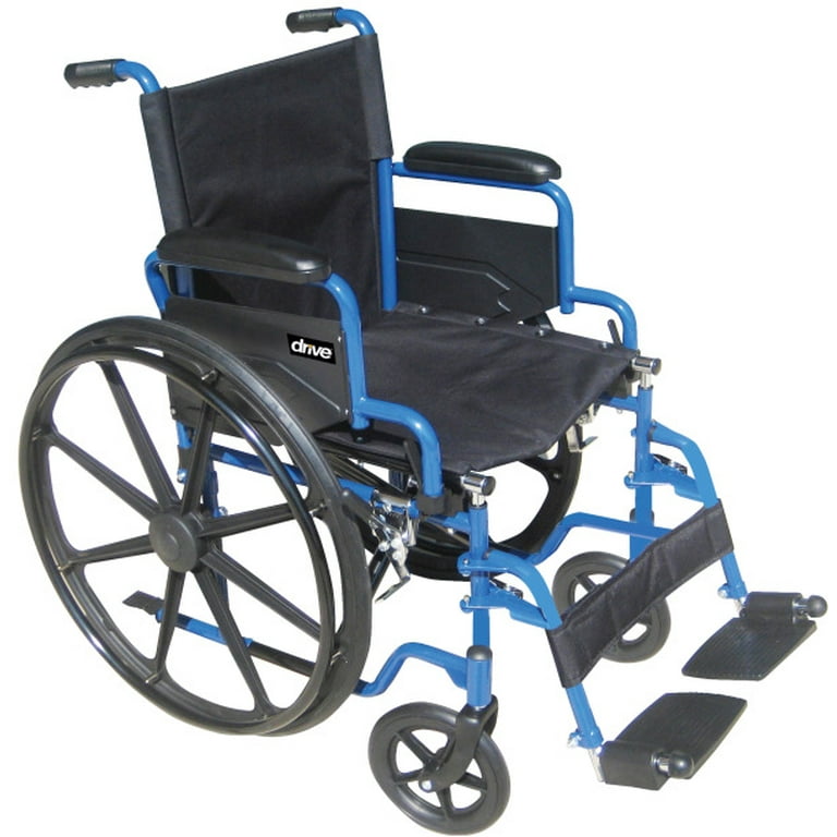 Drive Medical Blue Streak 軽量車椅子 折りたたみ式 Drive Medical Blue Streak Wheelchair with Flipback Desk Arms