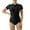 Black, variant on WREESH Womens One Piece Swimsuit Short Sleeve Rash Guard Swim Suits New Solid Fashion Splicing Swimsuit Casual Bikini Swimsuit Bathing Suits Blue