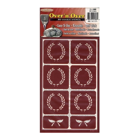 Over'n'Over Re-usable Glass Etching Stencils crests, each (pack of 3)