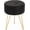 Black-YX, variant on Simenmax Vanity Stool Chair with Storage, Ottoman Faux Fur Soft Padded Makeup Footstools Seat with 4 Metal Legs Anti-Slip Adjustable Feet Modern Cute Small Footrest for Home Entryway Bedroom,Pink