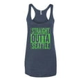thumbnail image 2 of Straight Outta Seattle SEA Fan | Fantasy Football | Womens Sports Premium Tri-Blend Racerback Tank Top, Vintage Navy, X-Large, 2 of 4