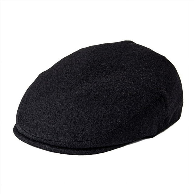 FEINION Autumn Men Cap Summer Hat Wool Blend Flat Caps Large Check Herrinbone Hats 721 black 62 cm