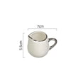 thumbnail image 2 of Silver Rim Small Milk Pitcher With Handle Simple Ceramic Sauce Pot Gravy Boat, 2 of 6