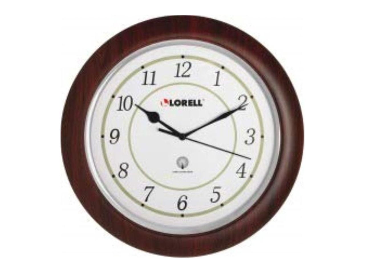 Lorell Wall Clock Arabic Numerals 13-1/4" White Dial/Woodgrain 60986