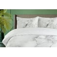 thumbnail image 4 of Ambesonne Marble Print Duvet Cover Sets, Cracked Lines, 2-Queen, Grey Dust White, 4 of 7