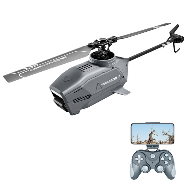 Helicóptero de control remoto de una sola hélice sin alerón 2,4 GHz 8K flujo óptico giroscopio de 6 ejes Drone de control remoto -Juguete de regalo para niños niñas adultos