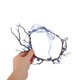 thumbnail image 3 of GOOHOCHY Diadema de rama gótica con cuernos de bosque, corona de flores de hada para mujeres y niñas, estilo renacentista, para Halloween, elfo, cosplay, fiesta, accesorio de foto azul, 3 of 3