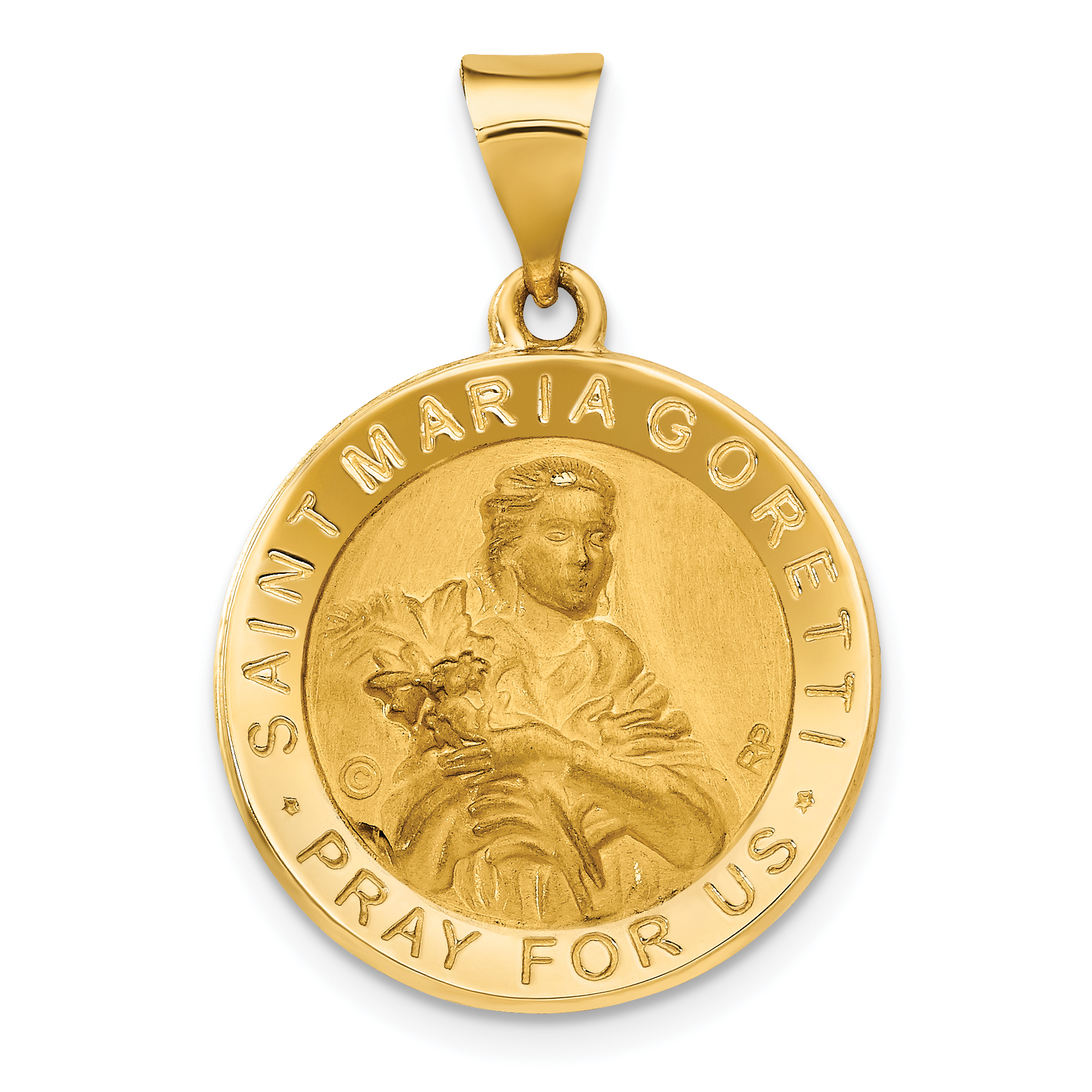 Catholic Saint Medal Necklace. Catholic Necklace St Maria Goretti Necklace Saint Maria Goretti Medal Necklace Patron Saint Necklace