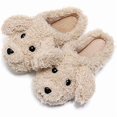 thumbnail image 1 of wonima44 Cut Puppy Teddy Animal Slippers For Women Men Girls Winter Bear Warm Memory Foam Cotton Home Soft Plush Fur Shoes Indoor Outdoor, 1 of 1