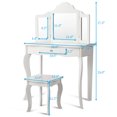 thumbnail image 7 of Infans Vanity Table Set Makeup Dressing Table Kids Girls Stool Mirror, 7 of 7