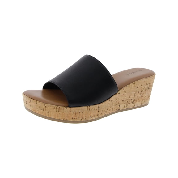 Style & Co. Womens Meadoww Faux Leather Open Toe Wedge Sandals