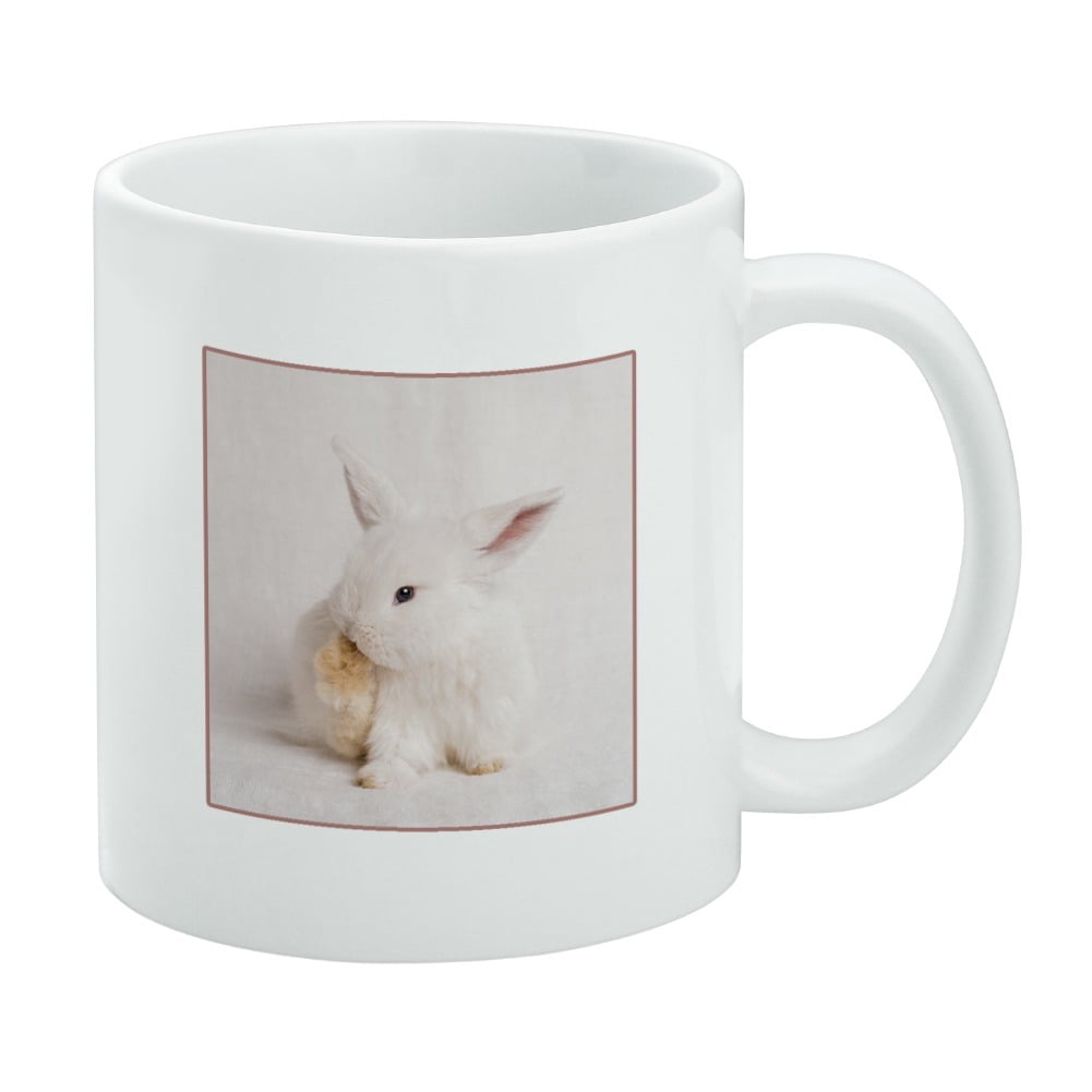 Lop Ears Miniature Bunny Rabbit White Mug