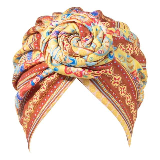 Visland Turban Rétro Imprimé Extensible Confortable Super Doux Cache-Cheveux Respirant Bohème Pré-Noué Bonnet pour Femmes pour la Vie Quotidienne