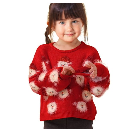 

Girl Christmas Sweater Funny Santa Funny Xmas Holiday Party Knitted Pullover