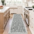 thumbnail image 2 of GlowSol 2'x6' Washable Runner Rug Modern Floral Runner Rug Soft Non Slip Bedroom Runner for Laundry Room Hallway Kitchen, Gray, 2 of 8