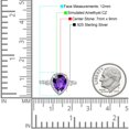 thumbnail image 5 of Pear Teardrop Art Deco Wedding Ring Amethyst CZ 925 Sterling Silver Size 6, 5 of 7