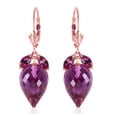 thumbnail image 2 of Galaxy Gold 14k Rose Gold Earrings with Dangling Briolette Drop Amethysts, 2 of 2