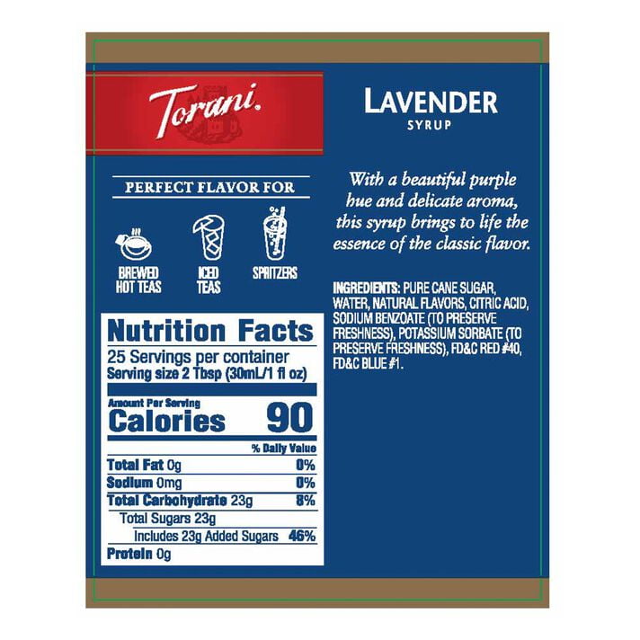 Torani Lavender Syrup 750ml Pack of 3