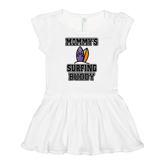 Inktastic Mommy Surfing Buddy Surfboard Girls Baby Dress