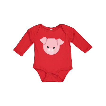 

Inktastic Cute Pig Little Pig Piggy Pink Pig Gift Baby Boy or Baby Girl Long Sleeve Bodysuit