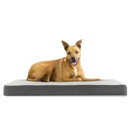 UPC: 0842229122039 | FurHaven Pet Products Faux Sheepskin & Suede Memory Foam Deluxe Pet Bed for Dogs & Cats – Gray Large