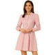 thumbnail image 1 of Vestido camisero Allegra K manga larga floral bordado Rosa L, 1 of 5