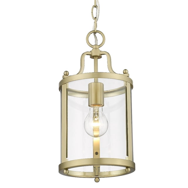 Golden Lighting Payton Mini Pendant in Brush Champagne Bronze/Clear Glass Shade