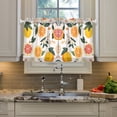 thumbnail image 2 of Yayeee Kitchen Curtains Tier Pair Light Filtering 27"x36" Rod Pocket Short Cafe Window Panel, Orange Slices, 2 of 7