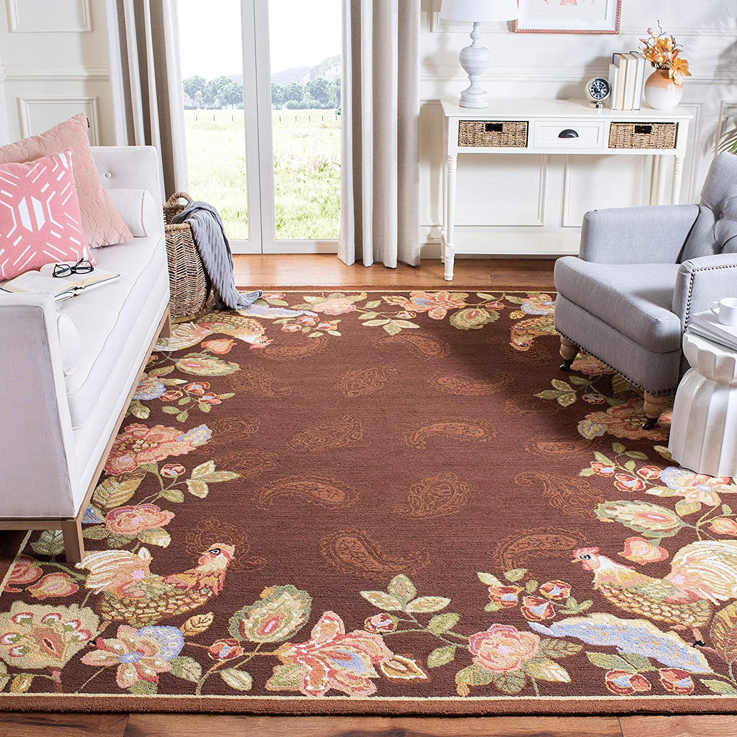 Safavieh Chelsea Collection HK314C HandHooked Maroon Premium Wool Area