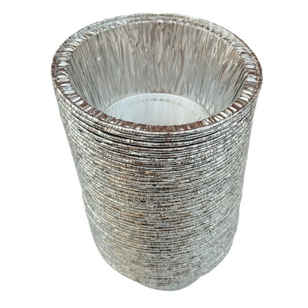 

Deep Aluminum Pie Pans Round Disposable For Reheating Durable Oven 120ml 50Pcs