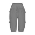 thumbnail image 5 of Chbgutlmr Pants for Women Drawstring High Waisted Loose Casual Lightweight Knee Length Trousers Pockets, 5 of 6